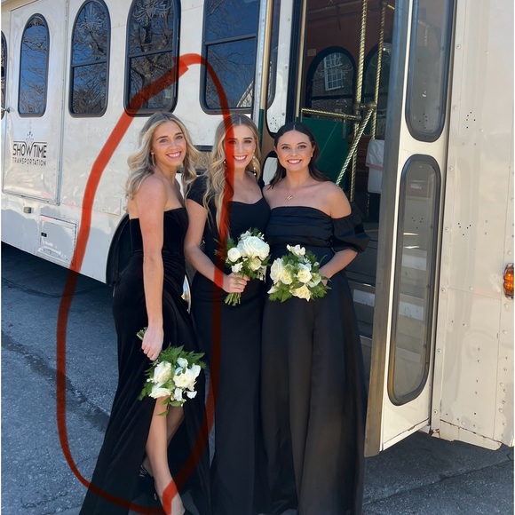 Azazie Sheath Strapless Velvet Floor-Length Dress - Picture 3 of 5